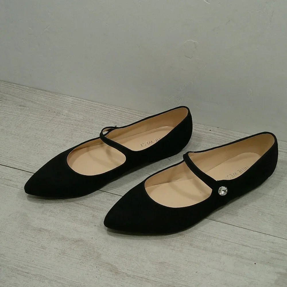 Nine West Retro Styled Pointed Toe Mary Jane Dressy Flats New with Tags